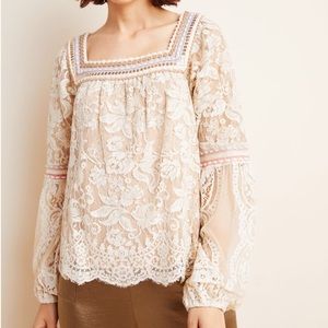 Anthropologie Bl-nk Eden Lace Top